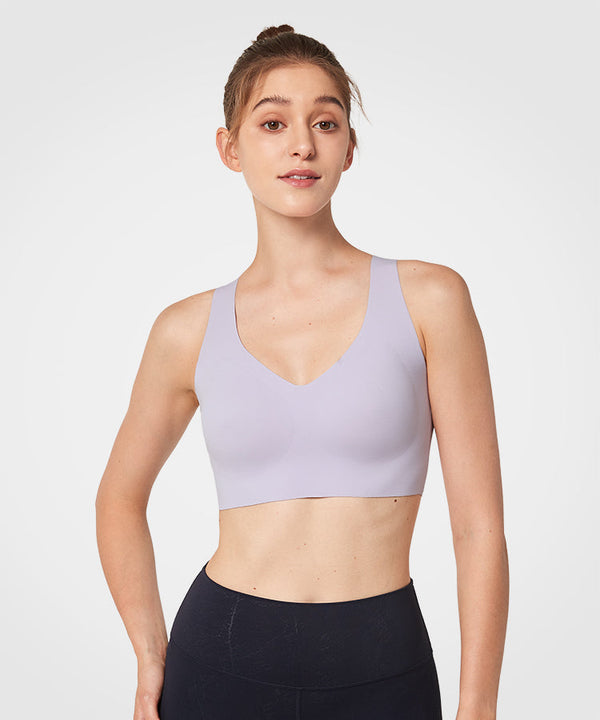 Shift Scoop Neckline Crisscross Strappy Padded Yoga Bra | Women's Light Support Sports Bra