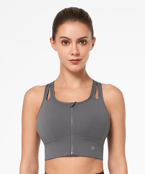 Enfold Longline Hollow Racerback Padded Running Bra | Women's High Support Sports Bra