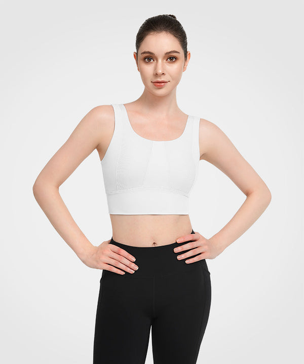 Echo Padded Round Neck Yoga Bra | Women's Light Support Sports Bra