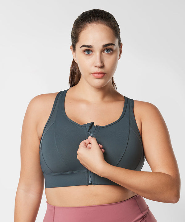 Power Cross Racerback Running Bra | Women's High Support Sports Bra (Plus Size)