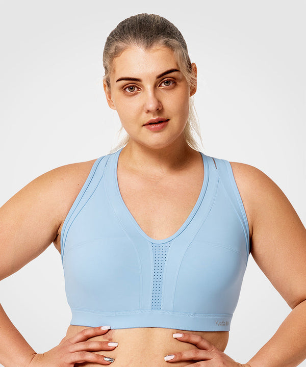 Power Cross Back Padded Running Bra | Women's High Support Sports Bra (Plus Size)